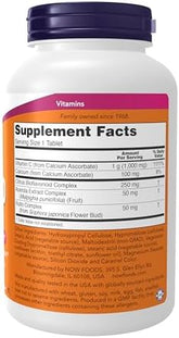 NOW Foods Buffered Vitamin C - 1000mg with Bioflavonoids, 180 Tablets